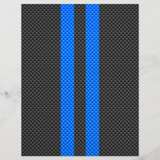 Sporty Blue Carbon Fiber Style Racing Stripes Flyer