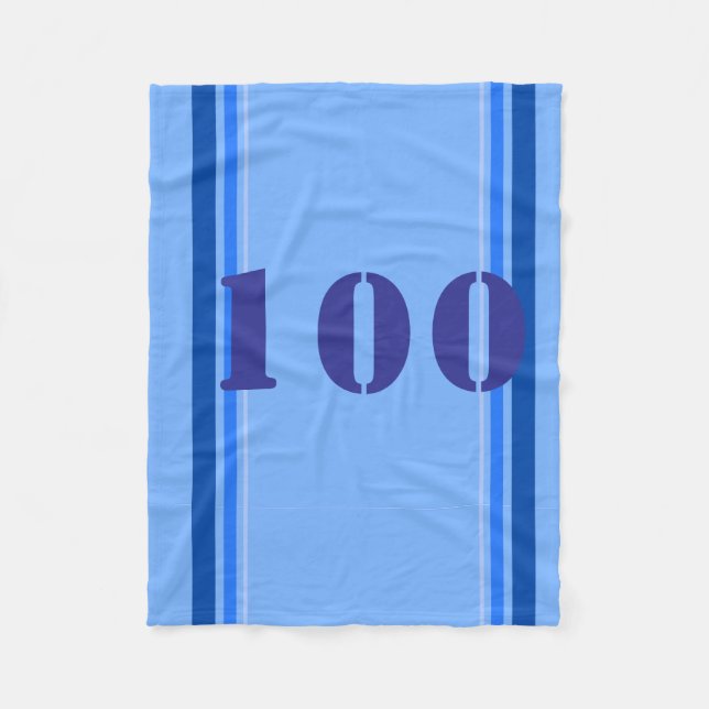 Sporty Blue Fleece Blanket (Front)