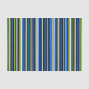 Sporty Blue Green Stripe Tissue Paper