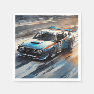 Sporty Blue Racing Car Napkins