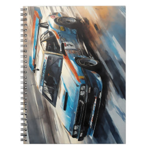 Sporty Blue Racing Car Notebook