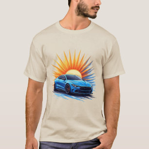 🏎️ Sporty Blue Racing Car Speed Motion Style T-Shirt