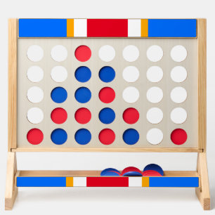 Sporty Bold Bright Red White Blue Orange Stripes  Fast Four