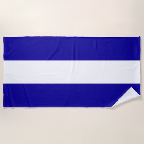 Sporty Bold Royal Blue White Wide Nautical Stripes Beach Towel