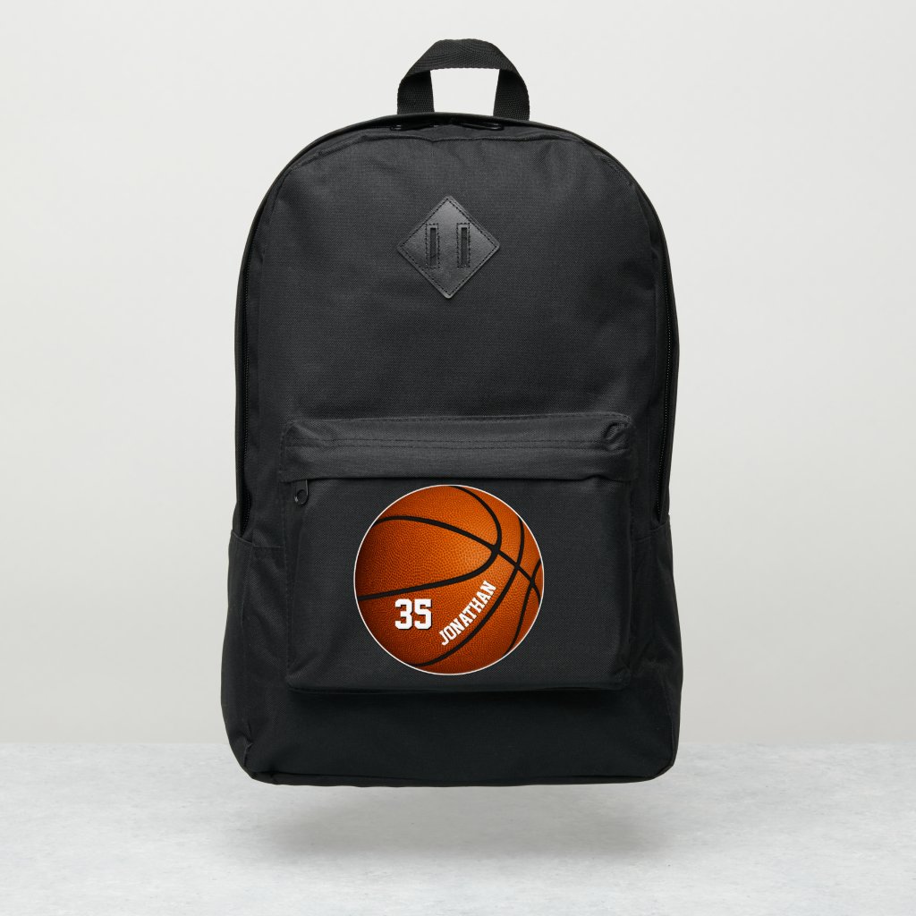 sporty boys girls basketball personalized backpack