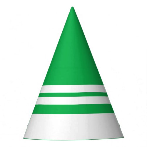 Sporty Bright Colorful Green White Racing Stripes Party Hat
