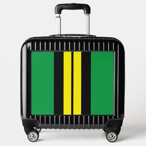 Sporty Bright Green Yellow Black Racing Stripes Luggage