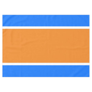 Sporty Bright Orange Blue White Summer Stripes Tablecloth