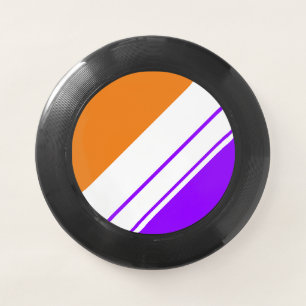 Sporty Bright Orange Purple White Racing Stripes Wham-O Frisbee