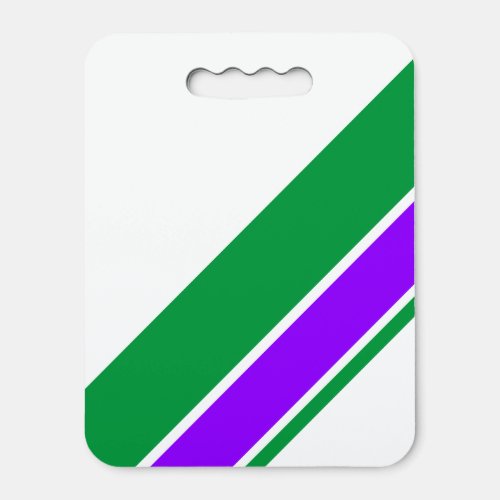 Sporty Bright Purple Green Racing Stripes On White Seat Cushion