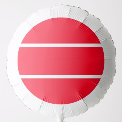 Sporty Bright Red Twin White Slim White Stripes Balloon