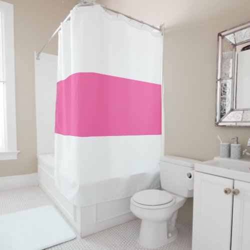 Sporty Bright Wide Pretty Candy Pink White Stripes Shower Curtain