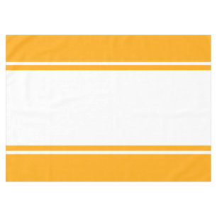 Sporty Bright Yellow Orange White Racing Stripes Tablecloth