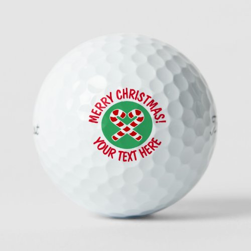 Sporty Christmas candycane golf ball set gift box