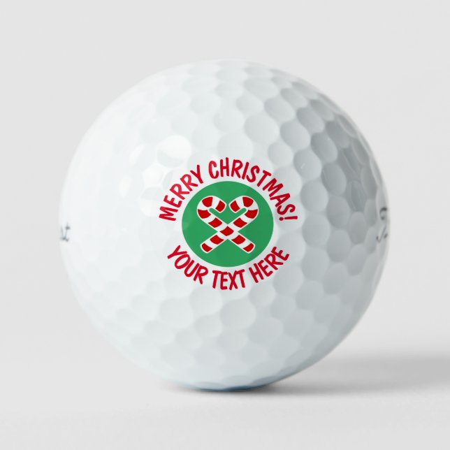 Sporty Christmas candycane golf ball set gift box (Front)