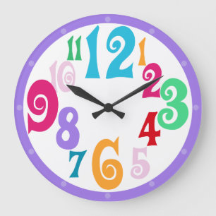 Sporty Colorful Chic Purple Trim wall clock