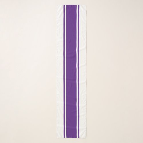 Sporty Colorful Purple Racing Stripes White Edges Scarf