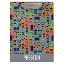 Sporty Colorful Racing Cars Kids Personalized Clipboard