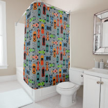 Sporty Colorful Racing Cars Kids Shower Curtain