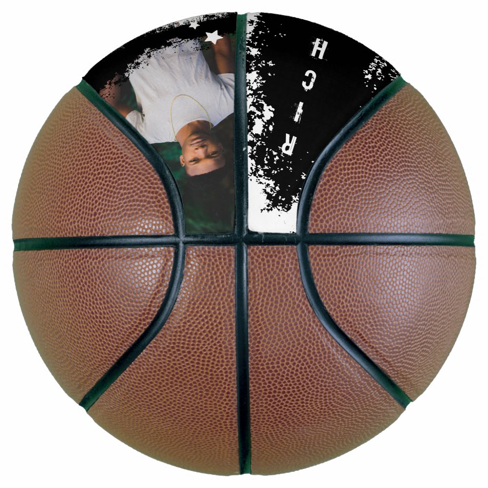 Disover Sporty Custom Player Name & Number 3 Photo Collage Basketball