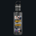 Sporty Dad 4 Photo Collage Stainless Steel Water Bottle<br><div class="desc">Custom fathers day sporty water bottle featuring 4 family pictures,  the words "best daddy ever",  and your childrens names.</div>