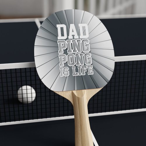 Sporty Dad Faux Chrome Ping Pong is Life Funny Ping_Pong Paddle