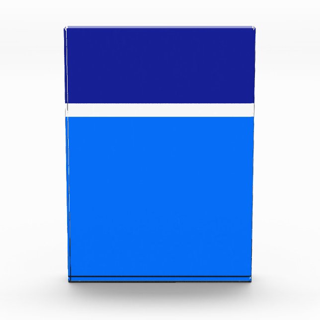 Sporty Deep Bright Blue Color Block White Stripe (Front)