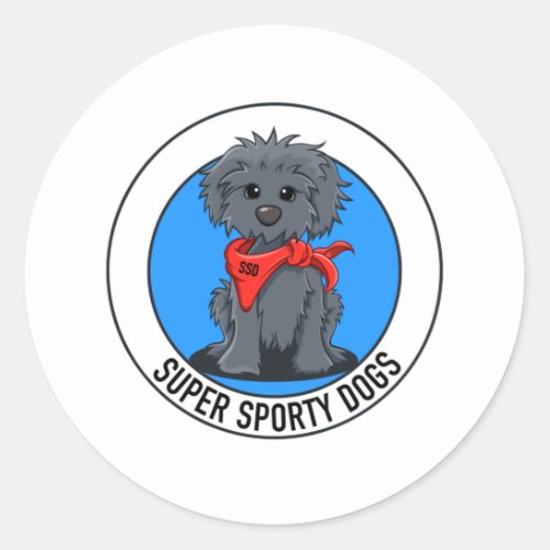 Sporty Dog Classic Round Sticker