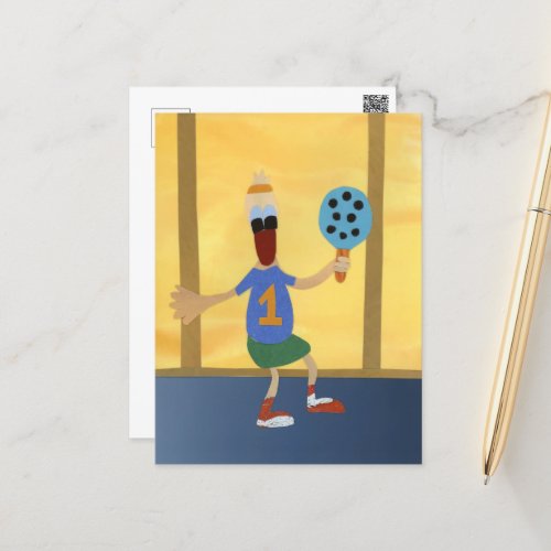 Sporty Duck With Racket Number One Postcard