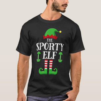 Sporty Elf Matching Family Group Christmas Pajama T-Shirt