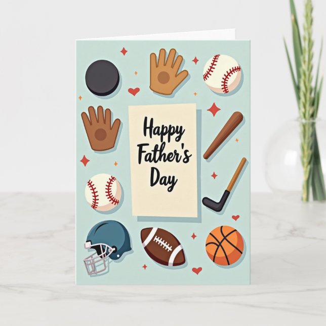 Sporty Fathers Day Themed Card (Front)