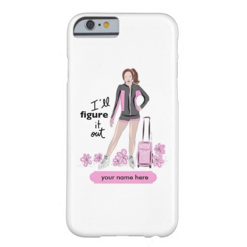Sporty Figure Skater with Skating Bag Barely There iPhone 6 Case