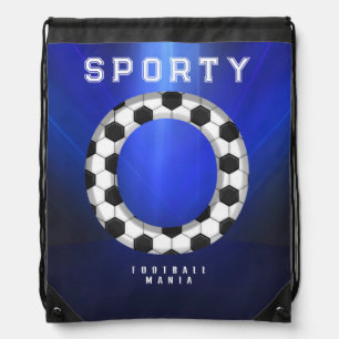 Sporty Football Alphabet Letter O Editable Text Drawstring Bag