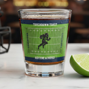 Sporty Football Watch Party Touchdown Toast Shot Glass