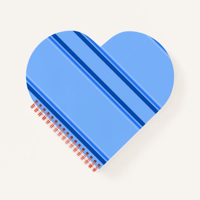 Sporty French Blue Stripes  Spiral Notebook (Front)