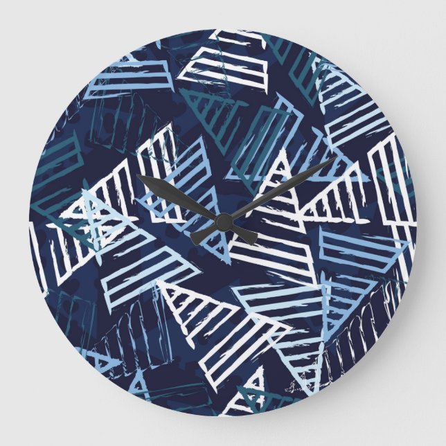 Sporty Fun: Creative Seamless Wallpaper. Large Clock (Front)