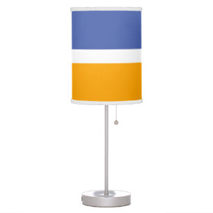 Sporty Fun Summer Blue Golden Yellow White Stripes Table Lamp