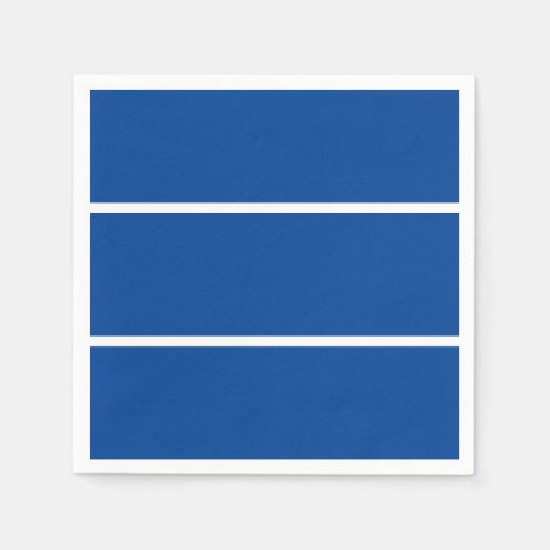 Sporty Fun Wide Deep Blue Sleek White Stripes  Napkins