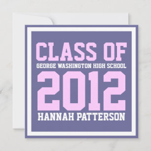 Sporty Girl Jersey Uniform Purple Graduation Party Invitation