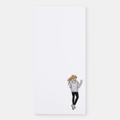 sporty girl magnetic notepad 