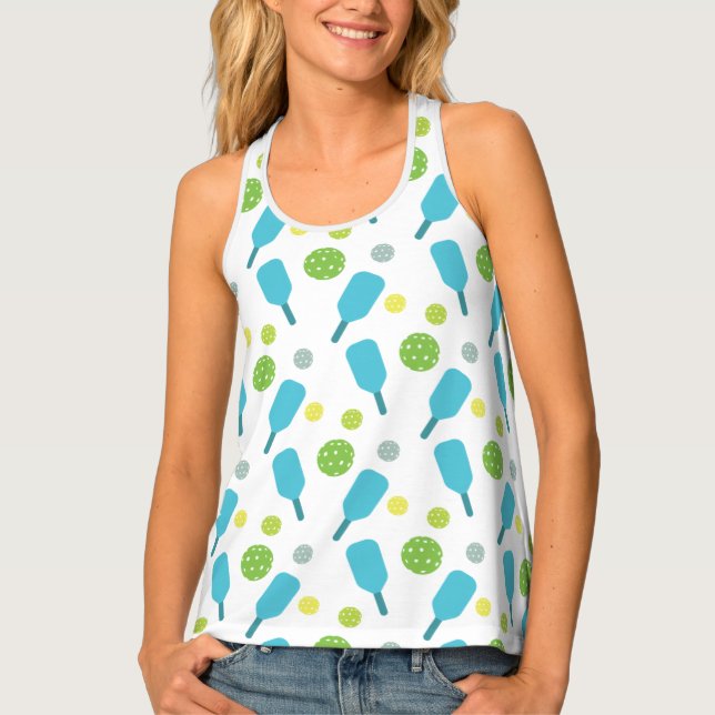 Sporty Girl Pickleball Paddles Tank Top (Front)