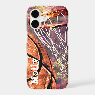 Sporty Girly Basketball add her name iPhone 17 Case