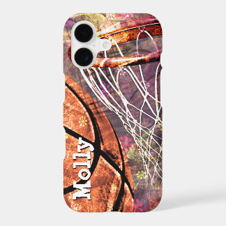 Sporty Girly Basketball add her name iPhone 17 Case