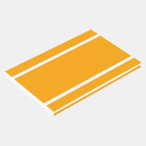 Sporty Golden Yellow White Horizontal Edge Stripes Guest Book