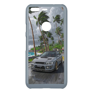Sporty Gray Rally Car Coastal Storm Phone Case