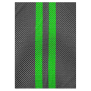 Sporty Green Carbon Fiber Style Racing Stripes Tablecloth