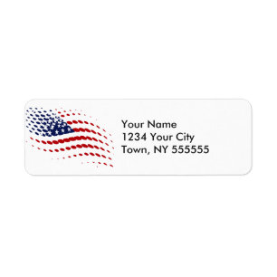 Sporty Halftone USA American Flag Label