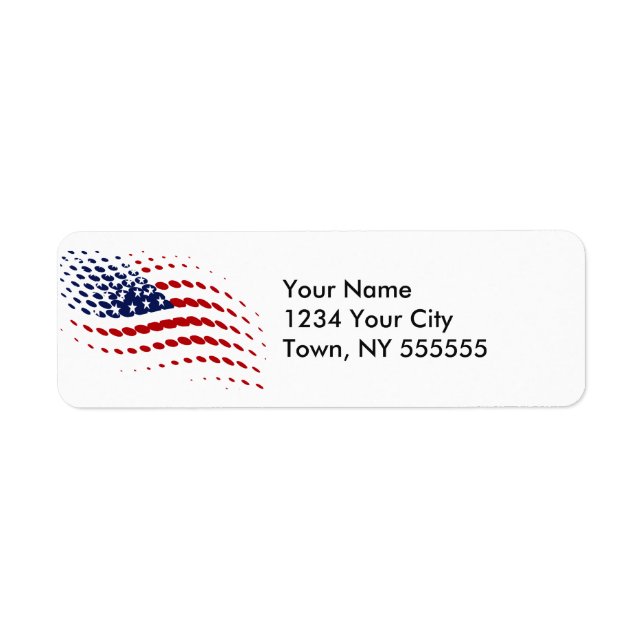 Sporty Halftone USA American Flag Label (Front)