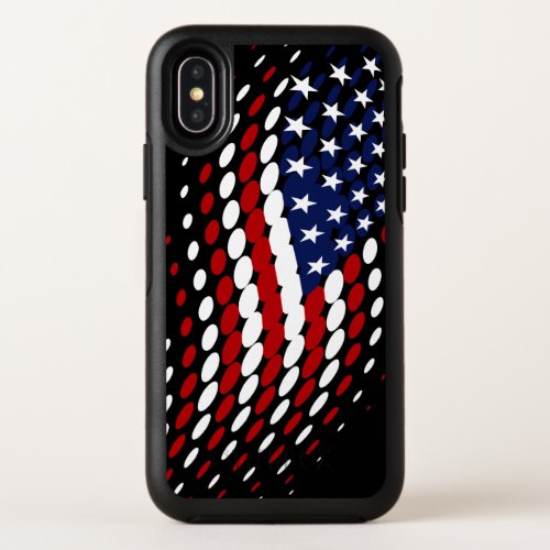 Sporty Halftone USA American Flag OtterBox Symmetry iPhone X Case