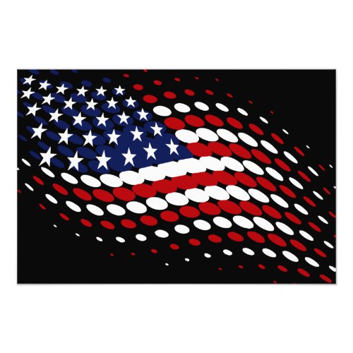 Sporty Halftone USA American Flag Photo Print